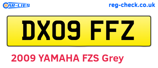 DX09FFZ are the vehicle registration plates.