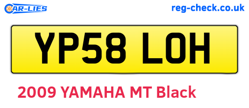 YP58LOH are the vehicle registration plates.
