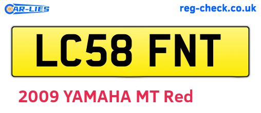 LC58FNT are the vehicle registration plates.