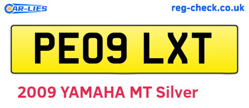 PE09LXT are the vehicle registration plates.