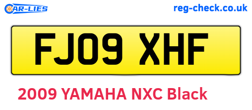 FJ09XHF are the vehicle registration plates.