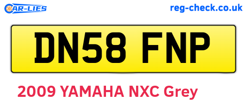 DN58FNP are the vehicle registration plates.