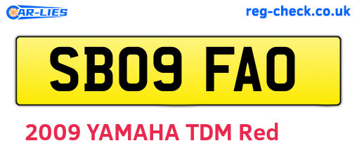 SB09FAO are the vehicle registration plates.