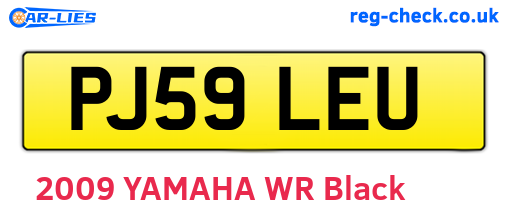 PJ59LEU are the vehicle registration plates.
