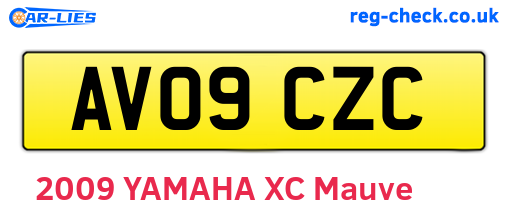AV09CZC are the vehicle registration plates.