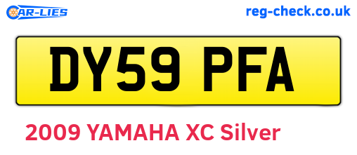 DY59PFA are the vehicle registration plates.