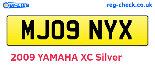 MJ09NYX are the vehicle registration plates.