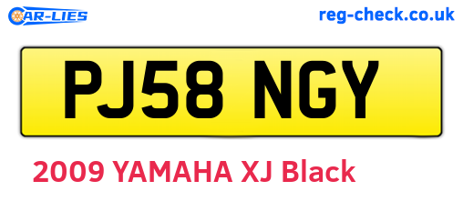 PJ58NGY are the vehicle registration plates.