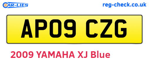 AP09CZG are the vehicle registration plates.