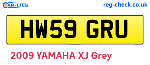 HW59GRU are the vehicle registration plates.