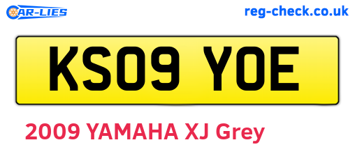 KS09YOE are the vehicle registration plates.