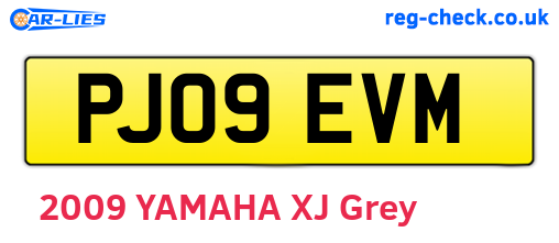 PJ09EVM are the vehicle registration plates.