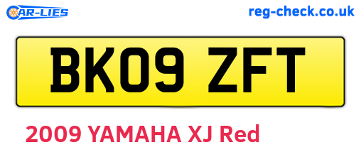 BK09ZFT are the vehicle registration plates.