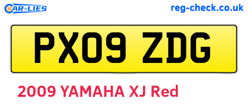 PX09ZDG are the vehicle registration plates.