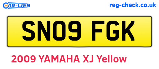SN09FGK are the vehicle registration plates.