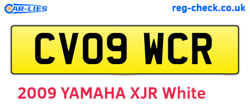 CV09WCR are the vehicle registration plates.
