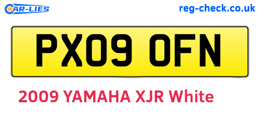 PX09OFN are the vehicle registration plates.
