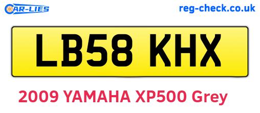 LB58KHX are the vehicle registration plates.