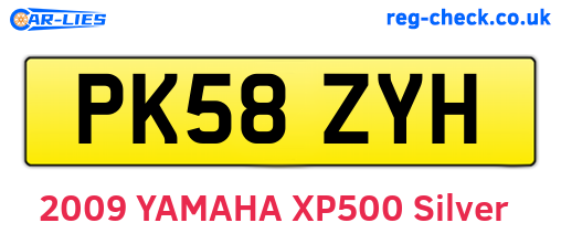 PK58ZYH are the vehicle registration plates.