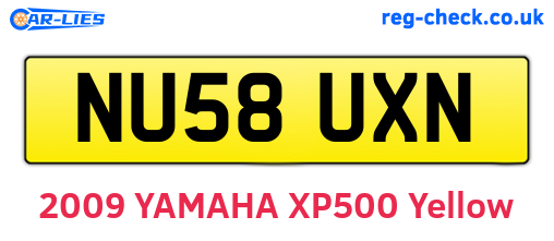 NU58UXN are the vehicle registration plates.