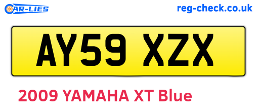 AY59XZX are the vehicle registration plates.