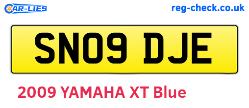 SN09DJE are the vehicle registration plates.