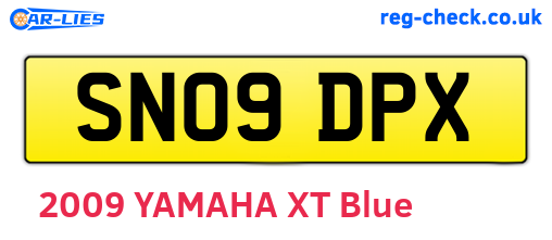 SN09DPX are the vehicle registration plates.