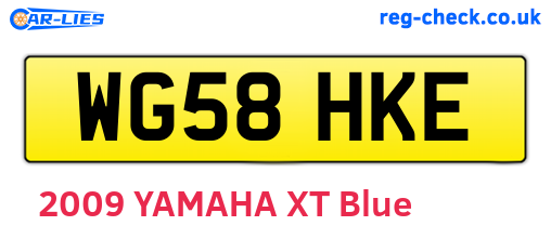 WG58HKE are the vehicle registration plates.