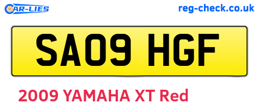 SA09HGF are the vehicle registration plates.