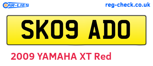 SK09ADO are the vehicle registration plates.