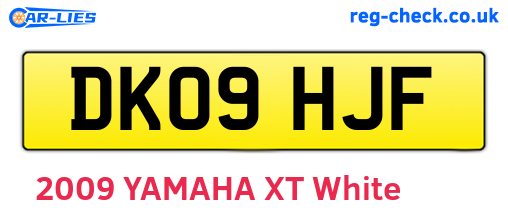DK09HJF are the vehicle registration plates.