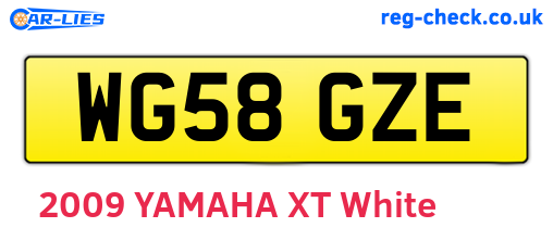 WG58GZE are the vehicle registration plates.