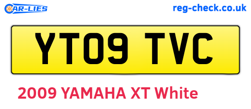 YT09TVC are the vehicle registration plates.