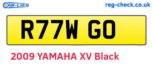 R77WGO are the vehicle registration plates.