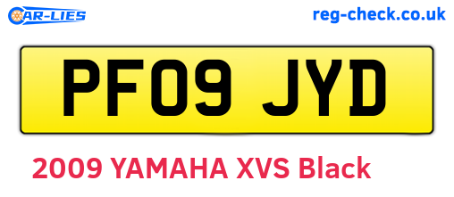 PF09JYD are the vehicle registration plates.