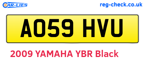 AO59HVU are the vehicle registration plates.