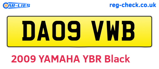 DA09VWB are the vehicle registration plates.