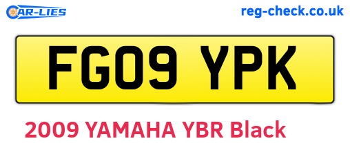 FG09YPK are the vehicle registration plates.