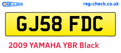 GJ58FDC are the vehicle registration plates.