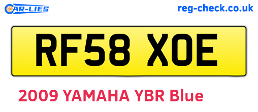 RF58XOE are the vehicle registration plates.