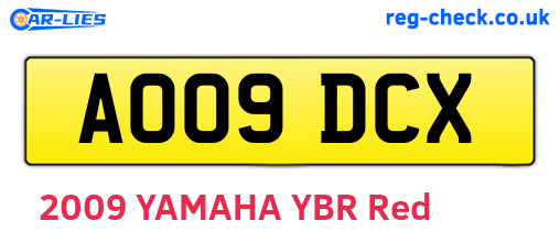 AO09DCX are the vehicle registration plates.