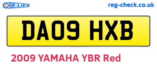 DA09HXB are the vehicle registration plates.