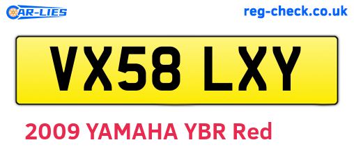 VX58LXY are the vehicle registration plates.