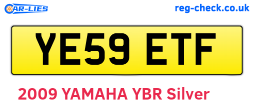 YE59ETF are the vehicle registration plates.