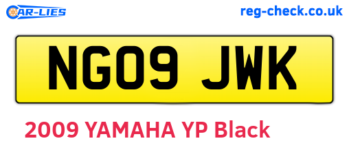 NG09JWK are the vehicle registration plates.