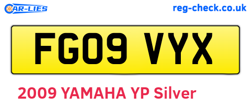 FG09VYX are the vehicle registration plates.