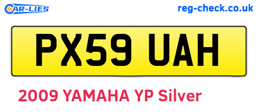 PX59UAH are the vehicle registration plates.