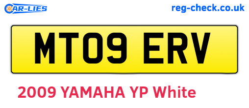 MT09ERV are the vehicle registration plates.