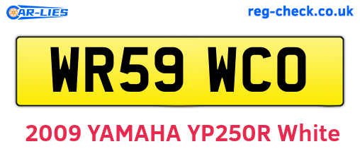 WR59WCO are the vehicle registration plates.