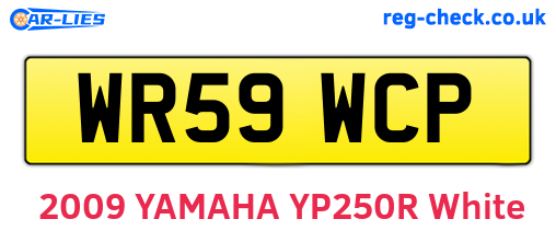 WR59WCP are the vehicle registration plates.